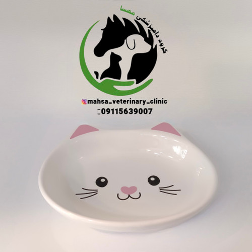 ظرف پودینگ خوری سرامیکی طرح گربه